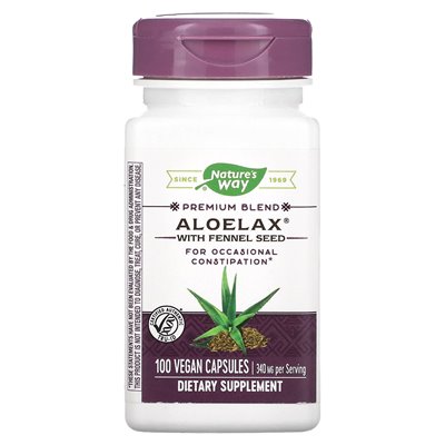 Natura Way, Aloelax z Nasionami Komosy, 340 mg, 100 Wegańskich Kapsułek