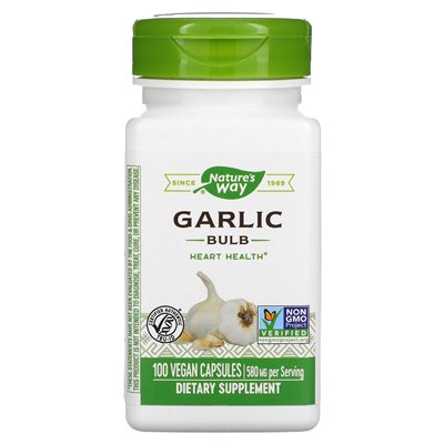 Nature's Way, czosnkowa żarówka, 580 mg, 100 wegańskich kapsułek