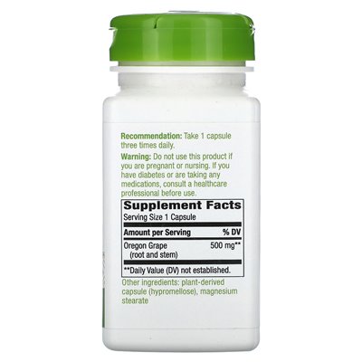 Nature's Way, Oregon Grape, 500 mg, 90 wegańskich kapsułek