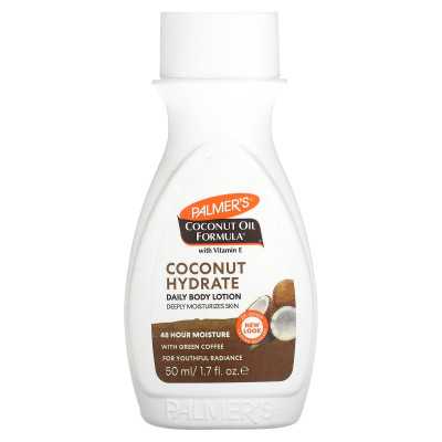 Palmer's, Formuła oleju kokosowego z witaminą E, hydrat kokosowy dzienny balsam do ciała, 1,7 fl oz (50 ml) Palmer's, Formuła oleju kokosowego z witaminą E, hydrat kokosowy dzienny balsam do ciała, 1,7 fl oz (50 ml)
