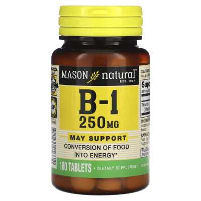 Mason Natural, Vitamin B-1, 250 mg, 100 tablets