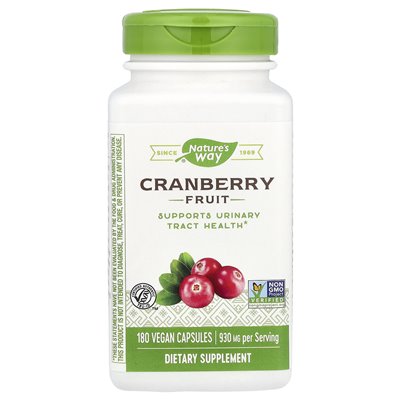 Nature's Way, Cranberry Fruit, 930 mg, 180 wegańskich kapsułek (465 mg na kapsułkę) Nature's Way, Cranberry Fruit, 930 mg, 180 wegańskich kapsułek (465 mg na kapsułkę)