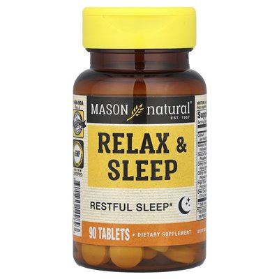 Mason Natural, Relaks & Sleep, 90 tabletek Mason Natural, Relaks & Sleep, 90 tabletek