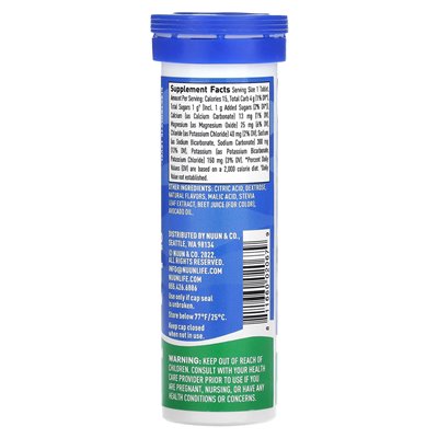 Nuun, Hydration, Sport, musujące suplement elektrolitu, arbuza, 10 tabletek