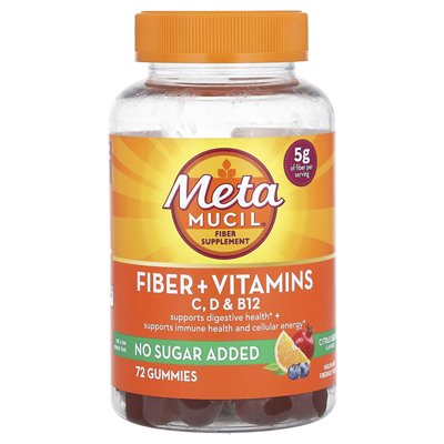 Metamucil, błonnik + witaminy, C, D i B12, Citrus Berry, 72 Gummy Metamucil, błonnik + witaminy, C, D i B12, Citrus Berry, 72 Gummy