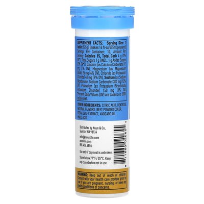 Nuun, Hydration, Sport, musujące suplement elektrolitu, pomarańczowy, 10 tabletek