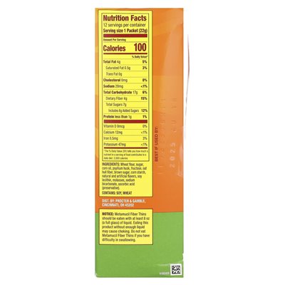 Metamucil, Fiber, Crispy Apple, 12 Packets, 0.77 oz (22 g)