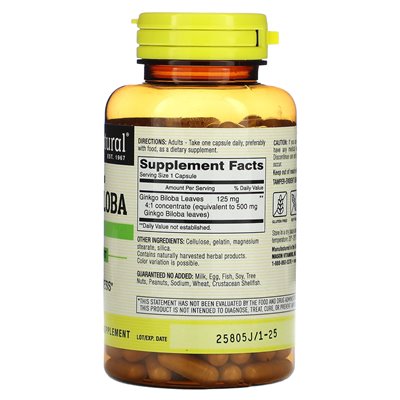 Mason Natural, Ginkgo Biloba, ganzes Kraut, 180 Kapseln