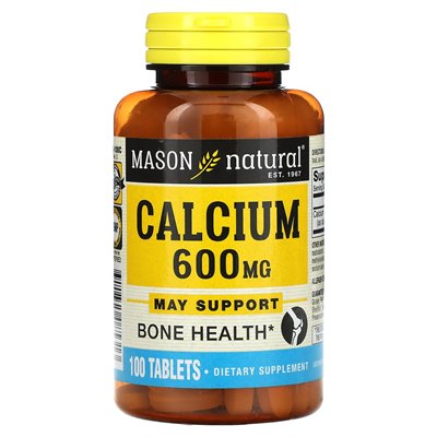 Mason Natural, wapń, 600 mg, 100 tabletek