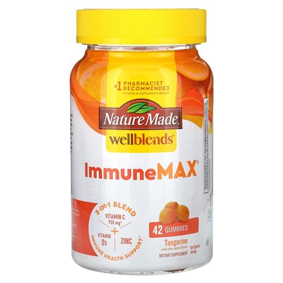 Natura wytwarzana, wellblends, Immunemax Gummi, Tangerine, 42 gummy