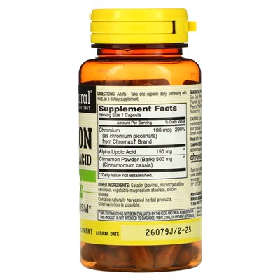 Mason Natural, Cynamon Alpha Kwas Liponowy, 60 Kapsułek