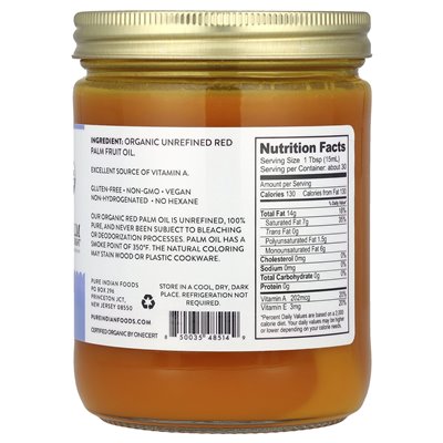 Pure Indian Foods, Red Palm Oil, 12,6 uncji (375 ml) Pure Indian Foods, Red Palm Oil, 12,6 uncji (375 ml)