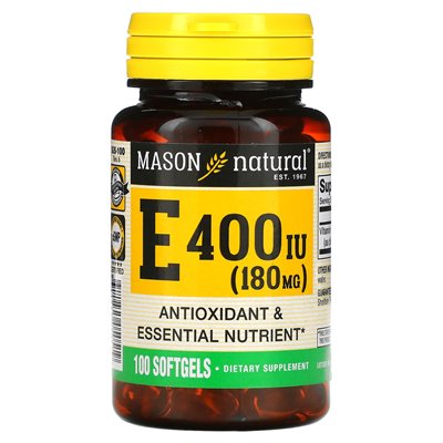 Mason Natural, Vitamin E, 180 mg (400 IU), 100 soft