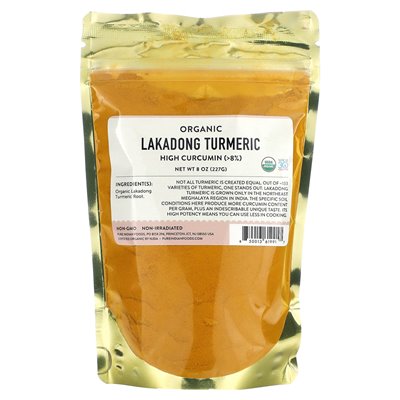 Pure Indian Foods, Bio-Lakadong-Kurkuma, 8 Uncji (227 g)