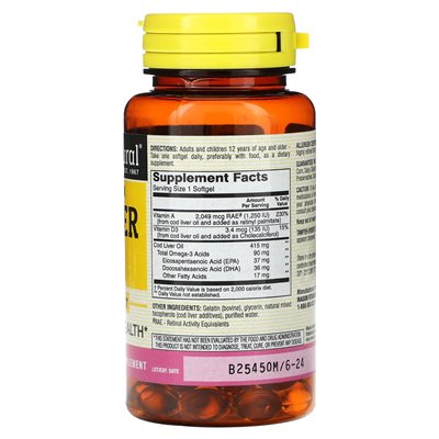 Mason Natural, norweski olej z wątroby dorsza, 100 miękkich
