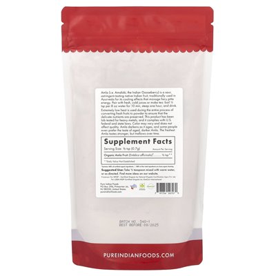 Pure Indian Foods, Organic Amla Powder, 8 oz (227 g)