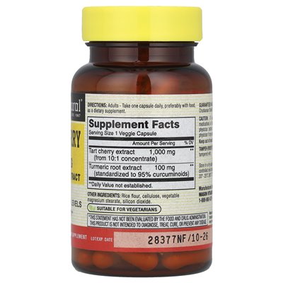 Mason Natural, Sauerkirsche mit Kurkuma-Extrakt, 1000 mg, 60 vegetarische Kapseln