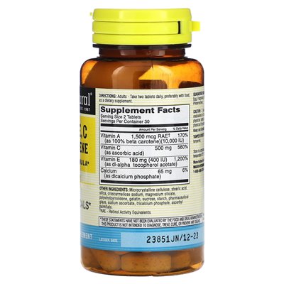 Mason Natural, witaminy E, C &amp beta Caroten, 60 tabletek
