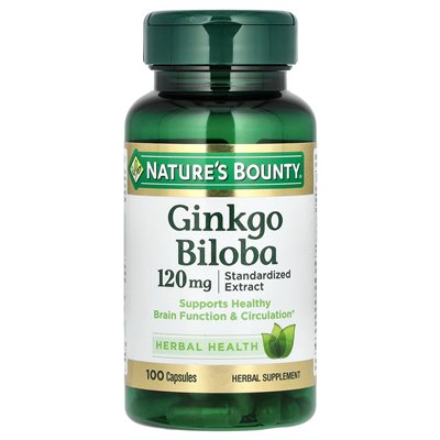 Nature's Bounty, Ginkgo Biloba, 120 mg, 100 kapsułek