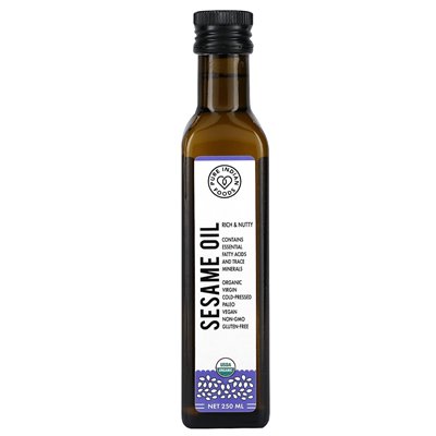 Pure Indian Foods, Organic Cold Pressed Virgin Sesame Oil, 250 ml Pure Indian Foods, Organic Cold Pressed Virgin Sesame Oil, 250 ml
