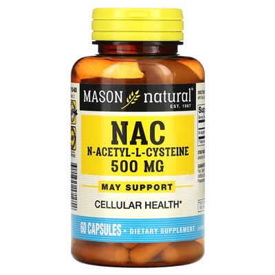 Mason Natural, NAC, 500 mg, 60 kapsułek