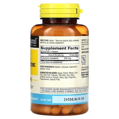 Mason Natural, NAC, 500 mg, 60 kapsułek