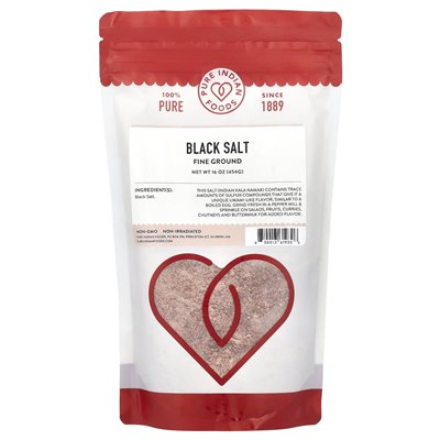 Pure Indian Foods, Black Salt, Fine Ground, 16 uncji (454 g)