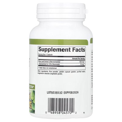 Czynniki naturalne, HerbalFactors®, liść oliwek, 500 mg, 90 kapsułek Czynniki naturalne, HerbalFactors®, liść oliwek, 500 mg, 90 kapsułek