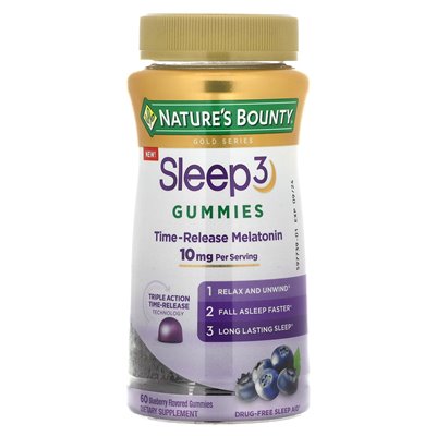Nature's Bounty, Sleep 3 Gummi, Blueberry, 10 mg, 60 gummy (5 mg na gumę)