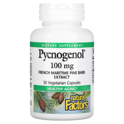 Czynniki naturalne, pycnogenol, 100 mg, 30 kapsułek wegetariańskich