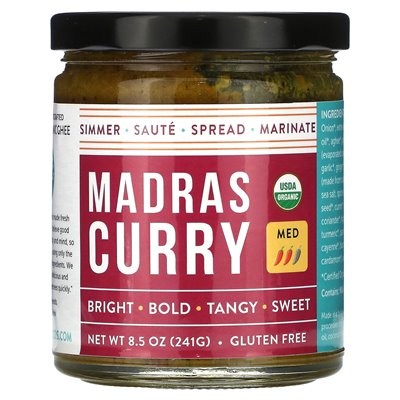 Pure Indian Foods, Madras Curry, Medium, 8,5 uncji (241 g)