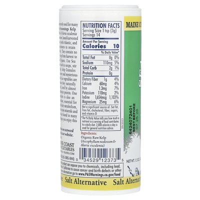 Maine Coast Sea Warzywa, organiczne, morskie przyprawy®, Granulki Kelp, 1,5 uncji (43 g) Maine Coast Sea Warzywa, organiczne, morskie przyprawy®, Granulki Kelp, 1,5 uncji (43 g)