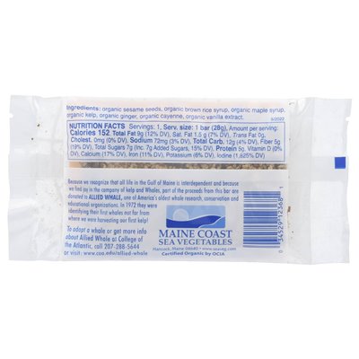 Maine Coast Sea Vegetable, Seaweed Krunch, Seaweed Energy Bar, Sesame Ginger, 1 oz (28 g)