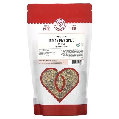 Pure Indian Foods, Organic Indian Five Spice, Whole, 8 uncji (226 g)