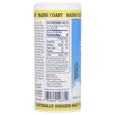 Warzywa morskie Maine Coast, przyprawy morskie, sól morska z warzywami morskimi, 1,5 uncji (43 g) Warzywa morskie Maine Coast, przyprawy morskie, sól morska z warzywami morskimi, 1,5 uncji (43 g)