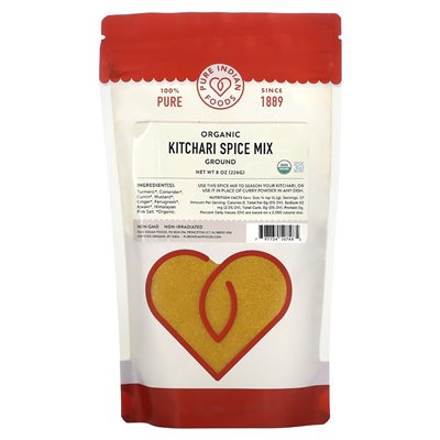 Pure Indian Foods, Organic Kitchari Spice Mix, Ground, 8 uncji (226 g)