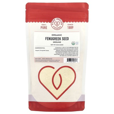 Pure Indian Foods, Organic Fenaugreek Seed, Ground, 8 uncji (226 g)