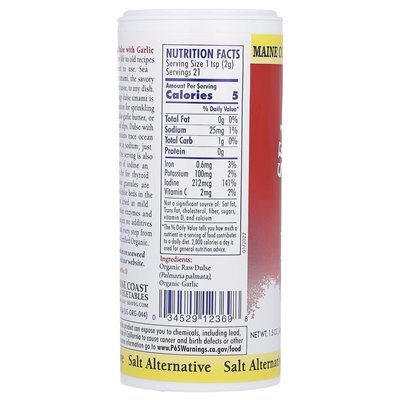 Maine Coast Sea Vegetables, Meeresgewürz, Bio-Döbel mit Knoblauchgranulat, 1,5 oz (43 g)