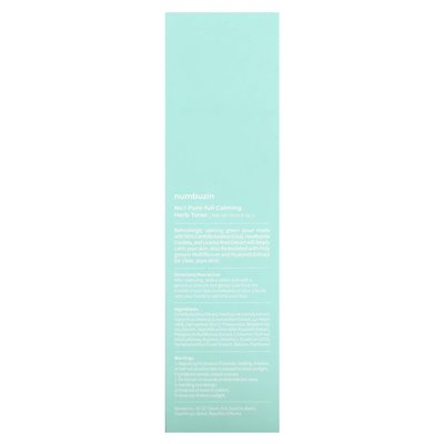 Numbuzin, nr 1 Pure-Full Calming Herb Toner, 10.14 Fl Oz (300 ml)