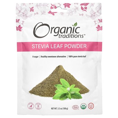 Tradycje organiczne, proszek do liści Stevia, 3,5 uncji (100 g)