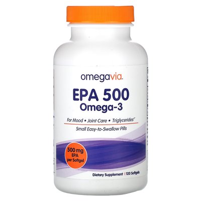Omegavia, EPA 500, Omega-3, 500 mg, 120 miękkich