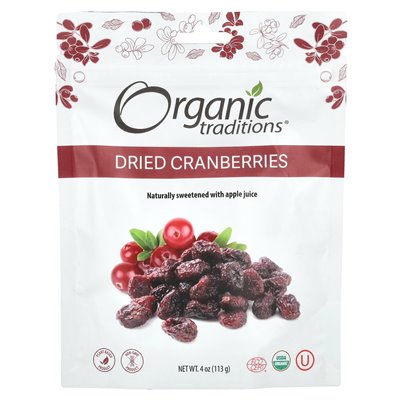 Tradycje organiczne, suszona żurawina, 4 uncje (113 g) Tradycje organiczne, suszona żurawina, 4 uncje (113 g)