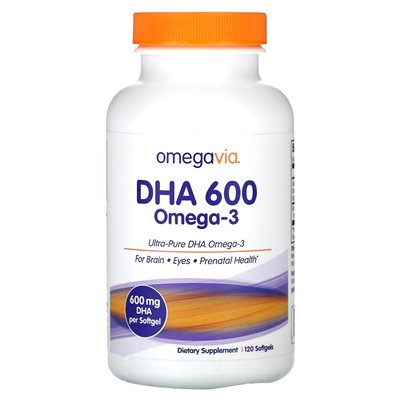 Omegavia, DHA 600, Omega-3, 120 Softgels