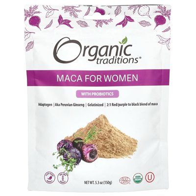 Organic Traditions, MACA für Frauen mit Probiotika, 5,3 oz (150 g)