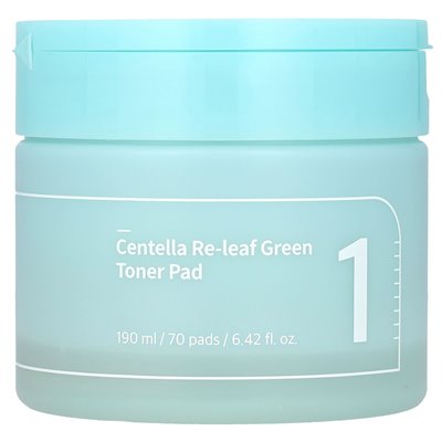 Numbuzin, Nr. 1 Centella Releaf Green Toner Pad, 70 Pads, 6,42 Fl Oz (190 ml)