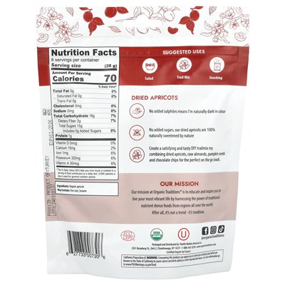 Tradycje organiczne, suszone morele, 8 uncji (227 g)