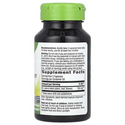 Nature's Way, St. John's Wort Herb, 700 mg, 100 kapsułek wegetariańskich (350 mg na kapsułkę)