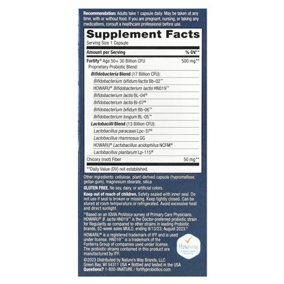 Nature's Way, Fortify®, Tägliches Probiotikum, Erwachsene ab 50, 30 Milliarden KBE, 30 Kapseln mit verzögerter Freisetzung