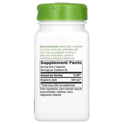 Nature's Way, Raspberry Leaf, 640 mg, 100 wegańskich kapsułek (320 mg na kapsułkę) Nature's Way, Raspberry Leaf, 640 mg, 100 wegańskich kapsułek (320 mg na kapsułkę)