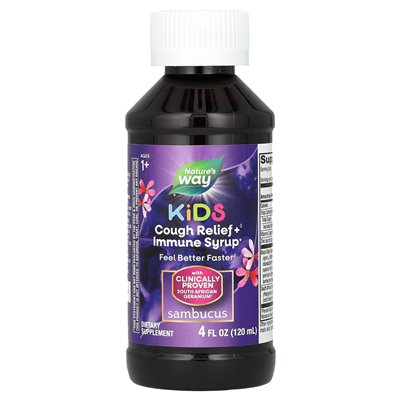 Nature's Way, dzieci, kaszel ulga + syrop immunologiczny, wiek 1+, Sambucus, 4 fl oz (120 ml) Nature's Way, dzieci, kaszel ulga + syrop immunologiczny, wiek 1+, Sambucus, 4 fl oz (120 ml)